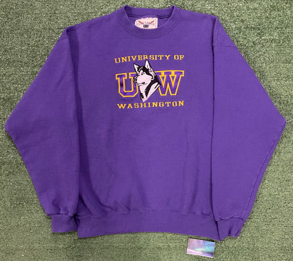 Vintage 1990s UW university of Washington huskies embroidered crewneck