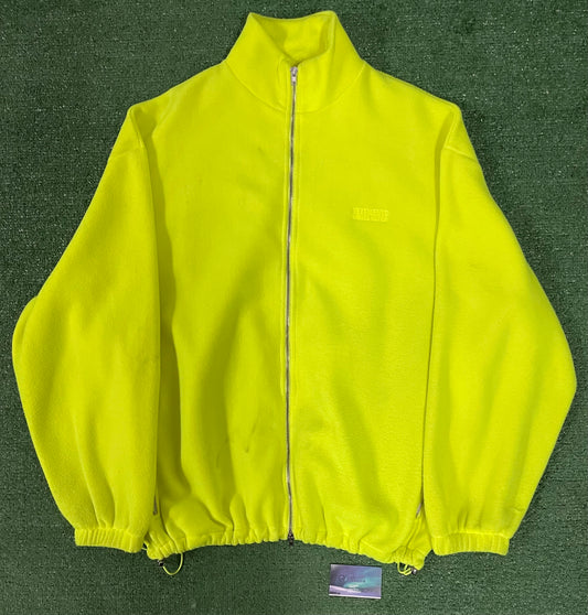 Vetements flou yellow fleece zip up jacket