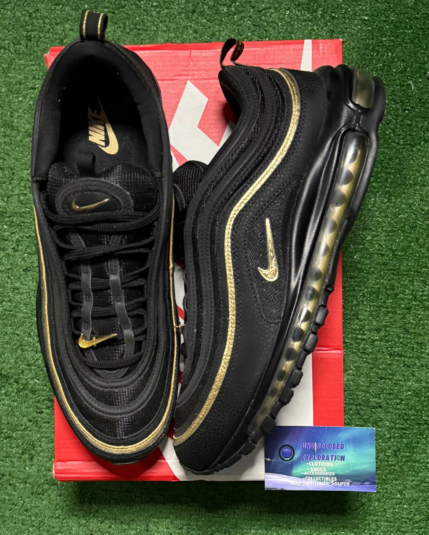 Nike Air Max 97 Black Gold 12 Men/13.5 Women “Preowned”