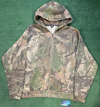 DGK timber zip fleece camo hoodie
