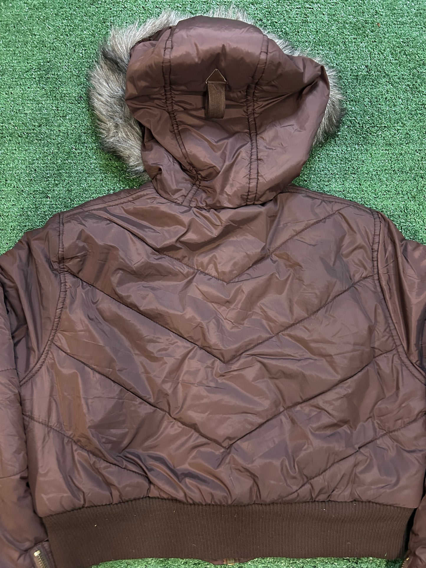 Vintage rave cropped parka jacket