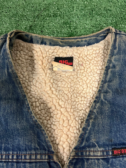 Vintage 1990s Big Ben Sherpa jean vest