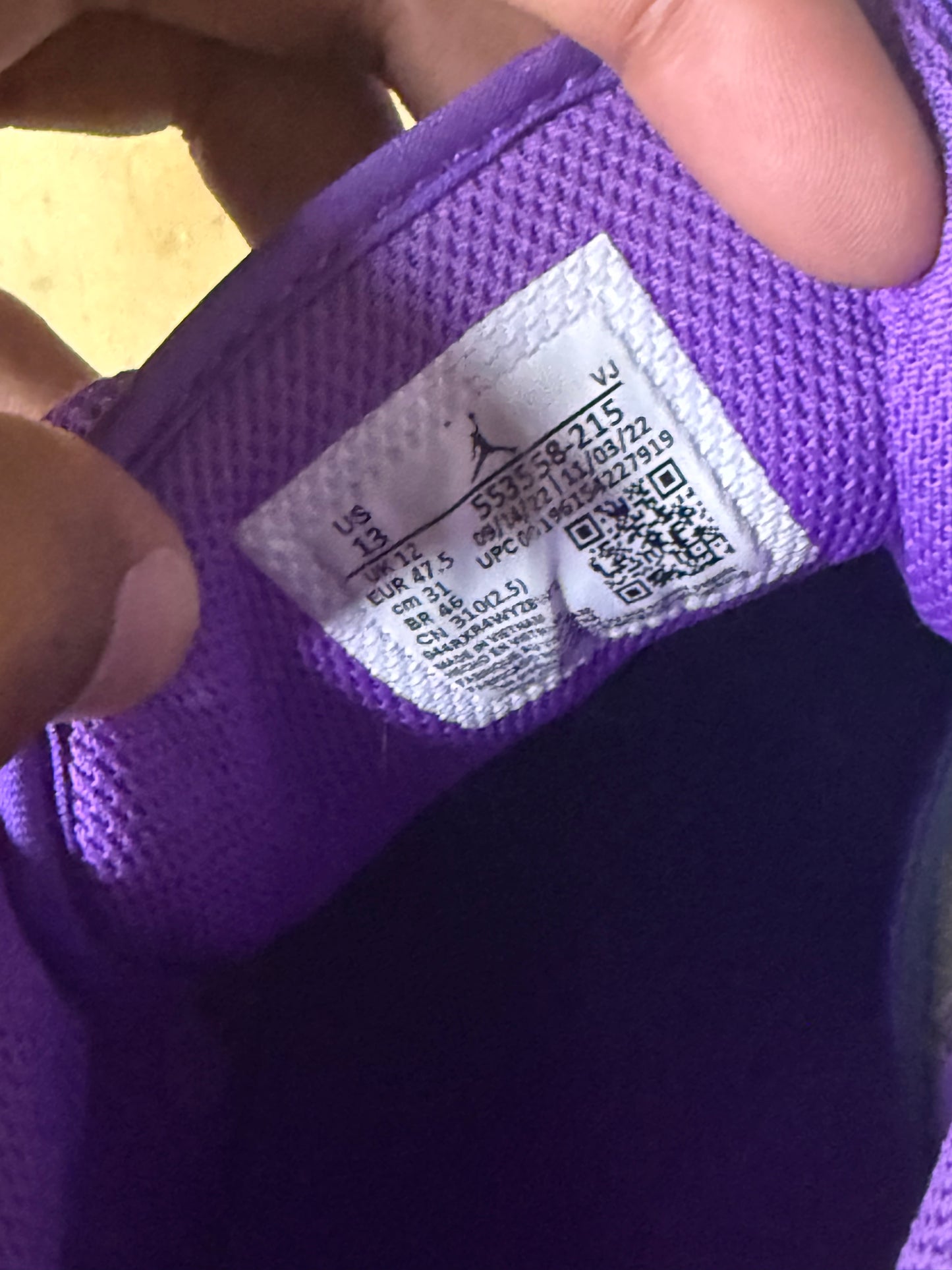 Jordan 1 Low Palomono Purple Mocha 13 Men/14.5 Women “Preowned”