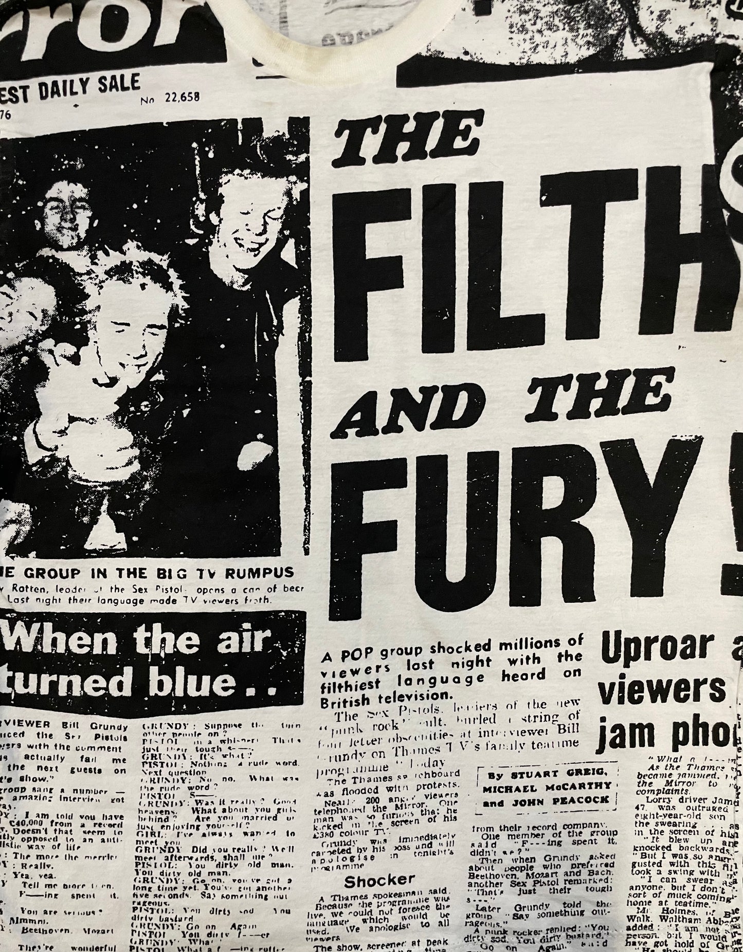 Sex Pistols The Filth and the fury newspaper tee