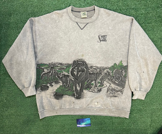 Vintage 1990s wolf pack crewneck