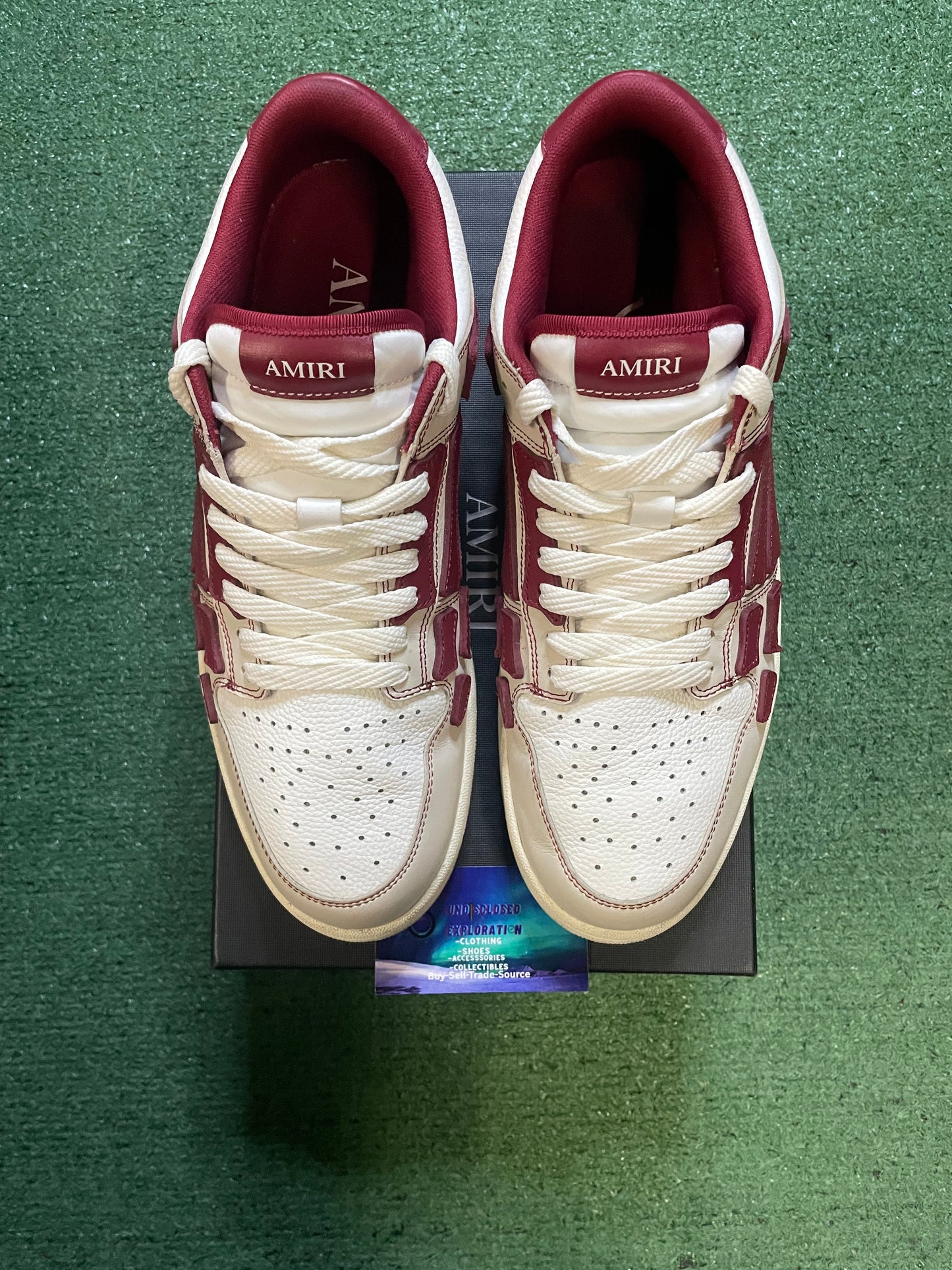 Amiri Skel Top Low cream deep red size 14men/15.5women(EU 47)