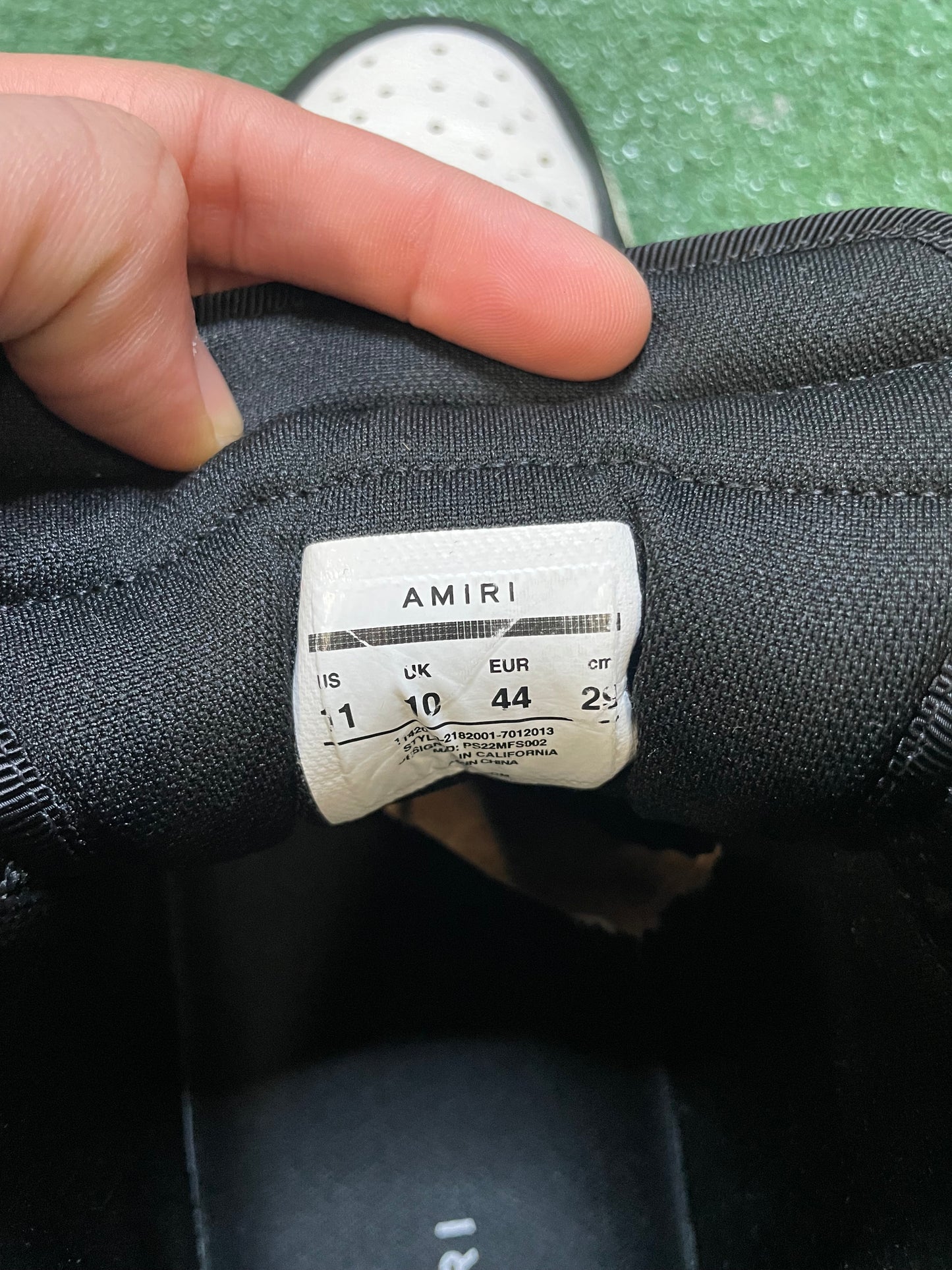 Amiri skel top high black white size 11men/12.5women(EU 44)
