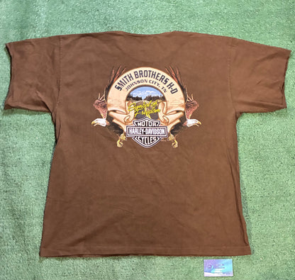 Harley Davidson brown flame Tennessee tee