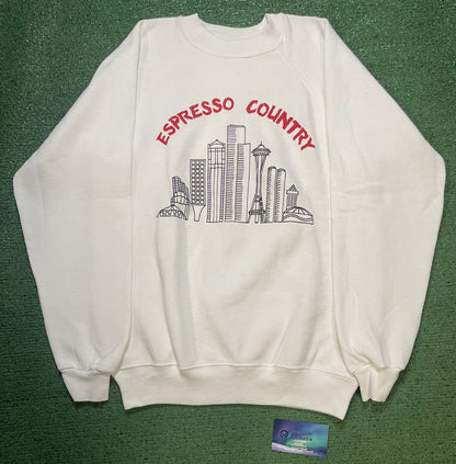 Vintage 1980s Espresso Country white crewneck