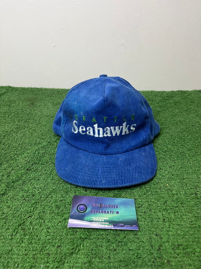 Vintage 1980s Seattle Seahawks Blue corduroy hat