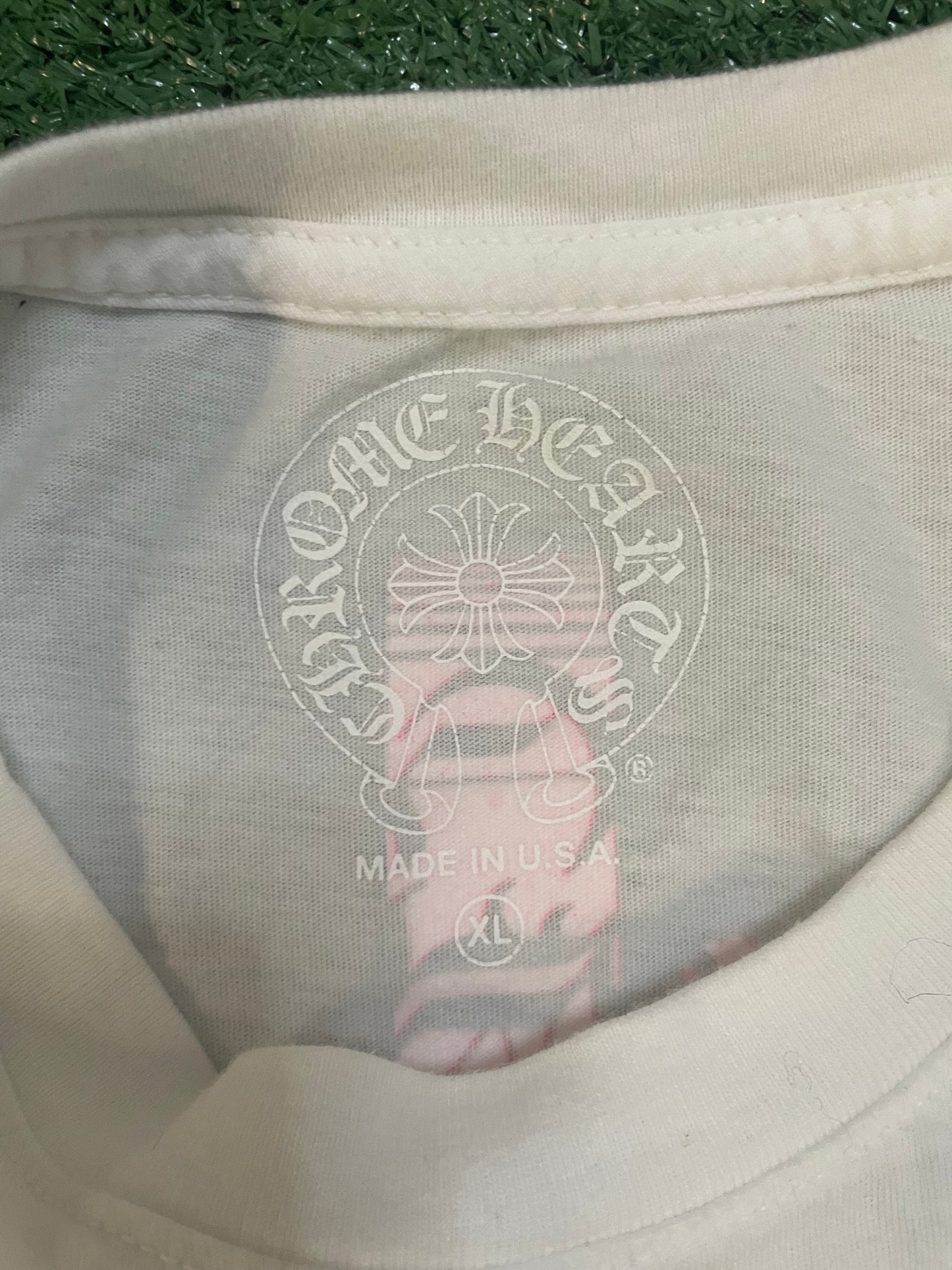 Chrome Hearts made in Hollywood USA white and pink tee