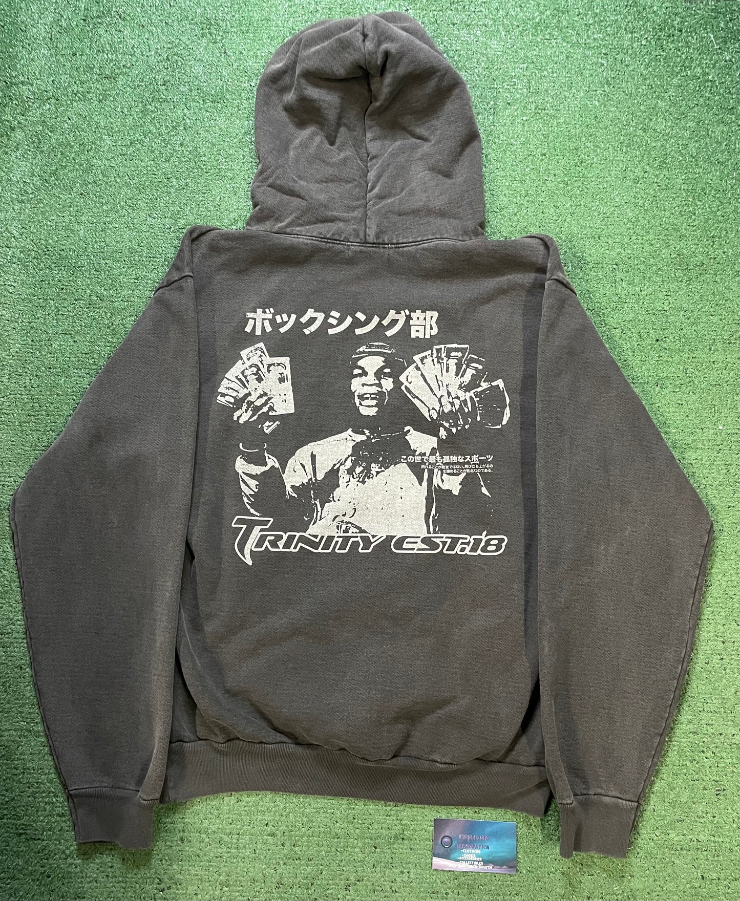 Trinity Mike Tyson grey pullover hoodie