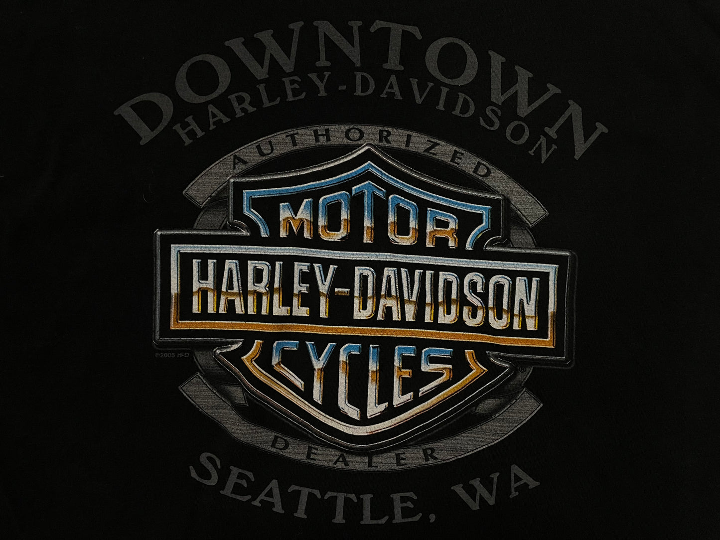 Vintage 2000s Harley Davidson downtown Seattle tee