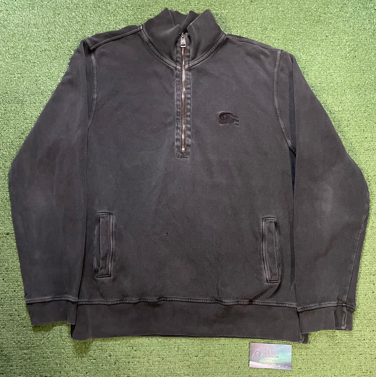 Burberry charcoal quarter zip