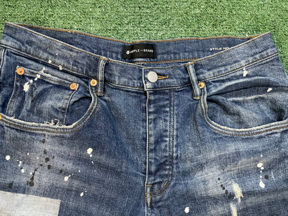 Purple Brand paint splatter jeans