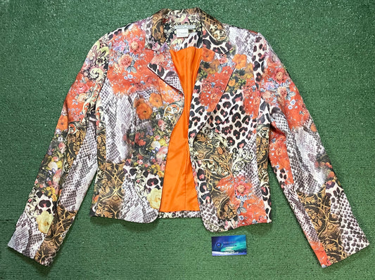 Alberto Makali mixed animal print and floral blazer