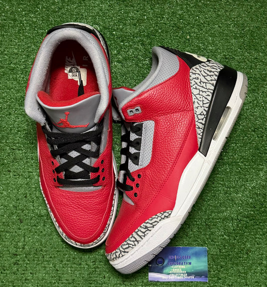 Jordan 3 Red Cement Unite 13 Men/14.5 Women “Preowned”