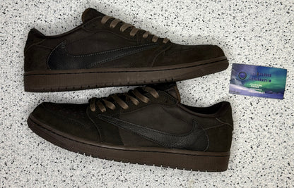 Jordan 1 Low Travis Scott Velvet Brown 11.5 Men/13 Women “Preowned”