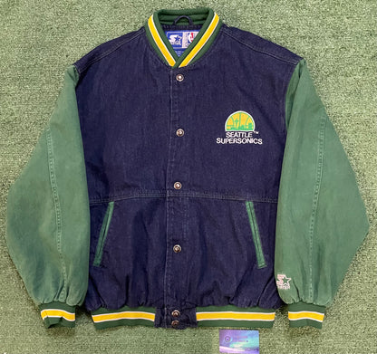 Vintage 1990s Seattle supersonics denim  jacket