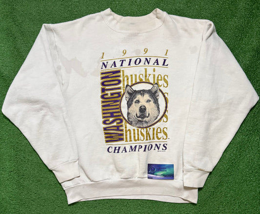 Vintage UW Huskies 1991 Champs Crewneck