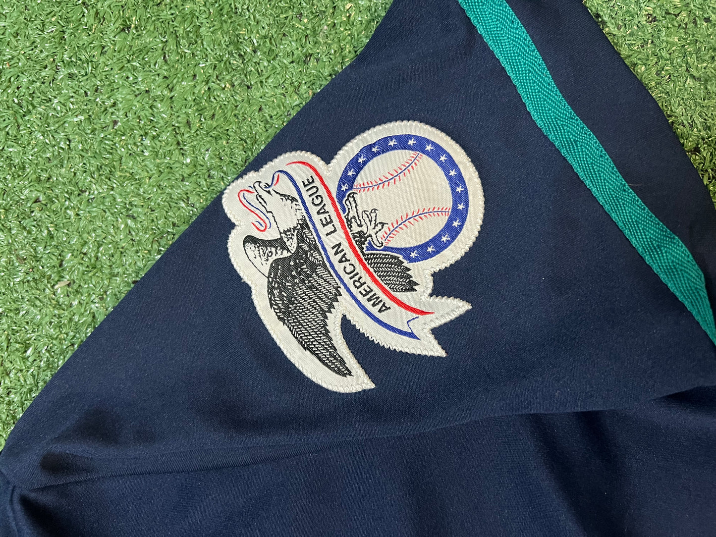 Seattle mariners American League patch blue and teal jersey