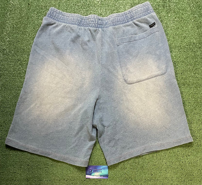 Blue stone wash sweat shorts