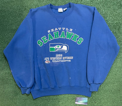 Vintage 1990s Seattle Seahawks AFC Western Division crewneck