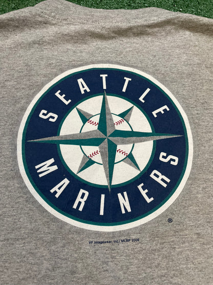 Vintage 2000s Seattle Mariners grey logo tee