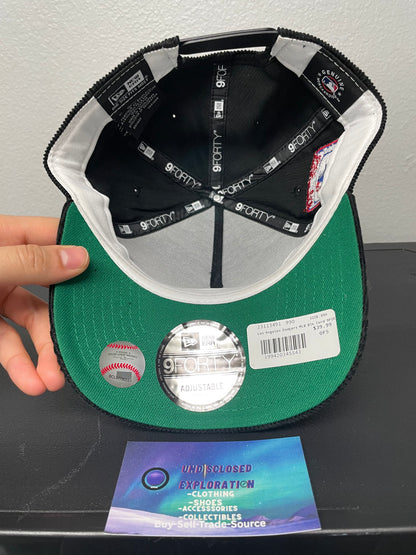 LA black corduroy Los Angeles 1984 patch hat