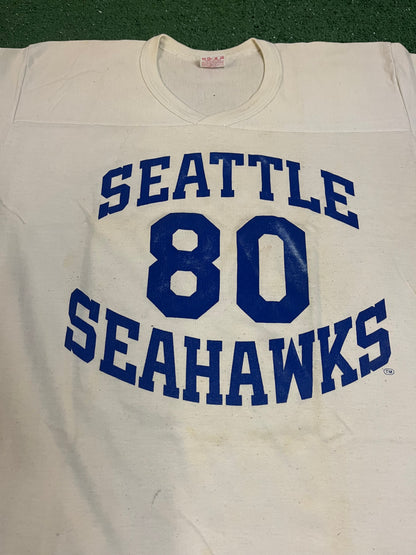 Vintage 1980s Seattle Seahawks Rawlings 80 Jersey Style tee