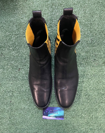 Off White leather diagonal Chelsea boots size 9men/10.5women(EU 42)