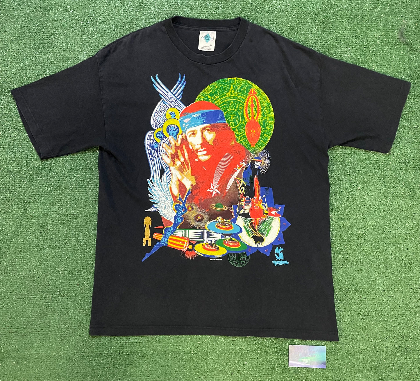 Vintage 1990s Carlos Santana heaven smiles double sided tee