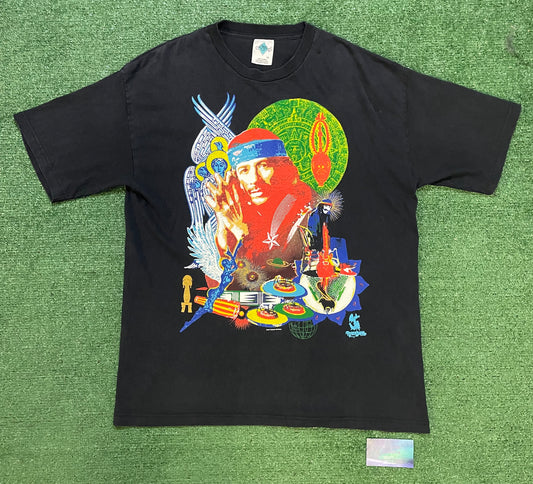 Vintage 1990s Carlos Santana heaven smiles double sided tee