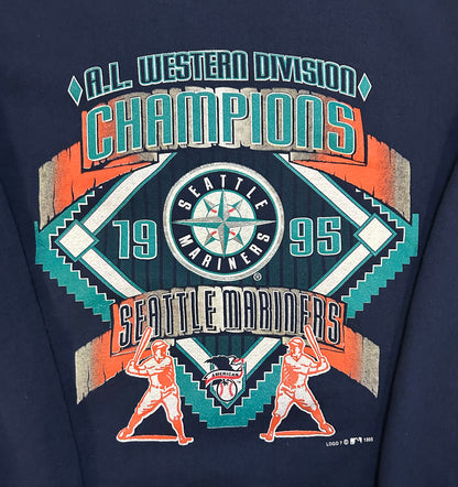 Vintage 1995 Seattle Mariners western division champions crewneck