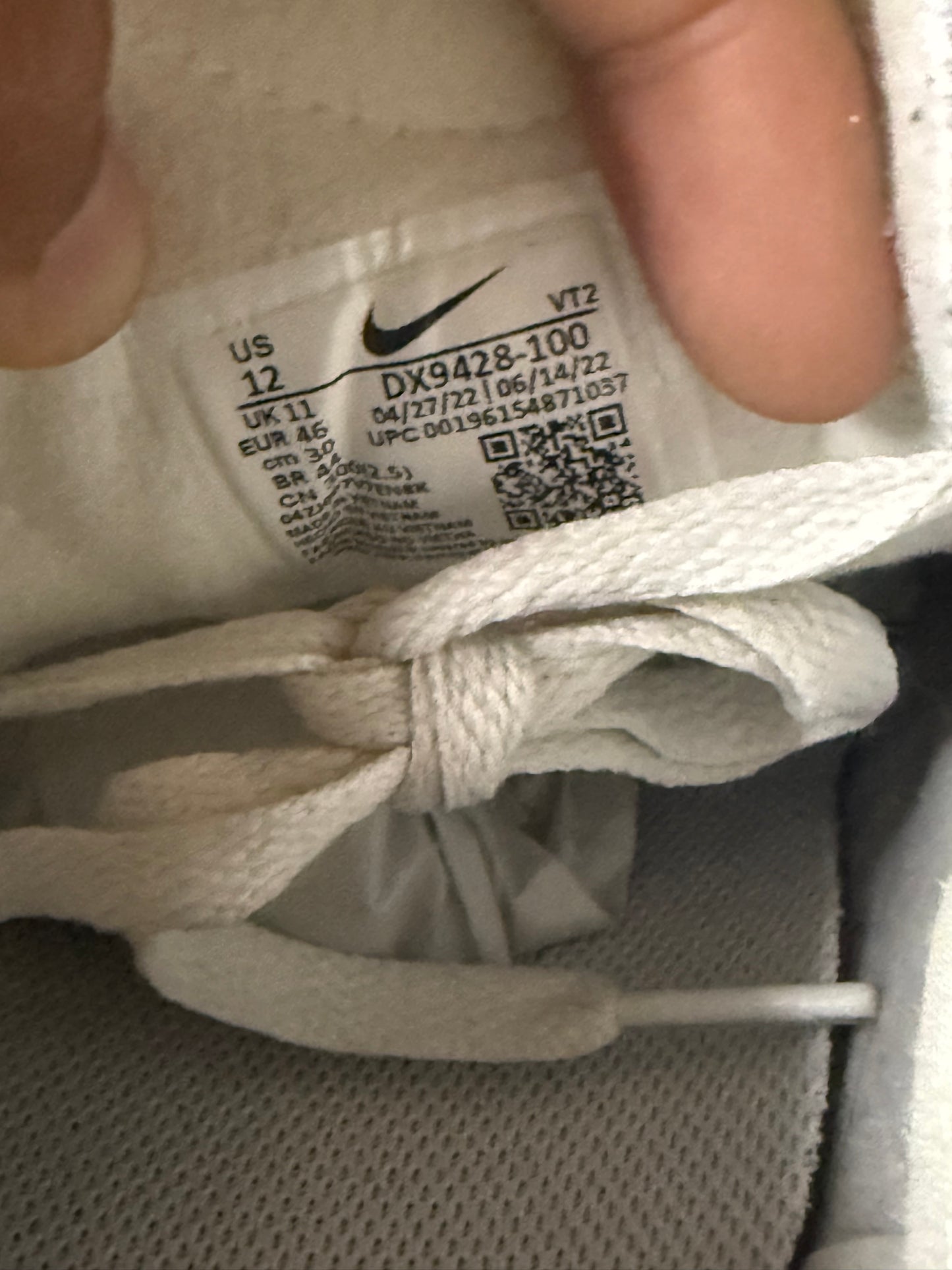 Nike Waffle One White Phantom 12 Men/13.5 Women “Preowned”