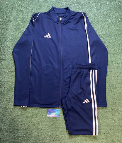 Adidas navy and white tracksuit