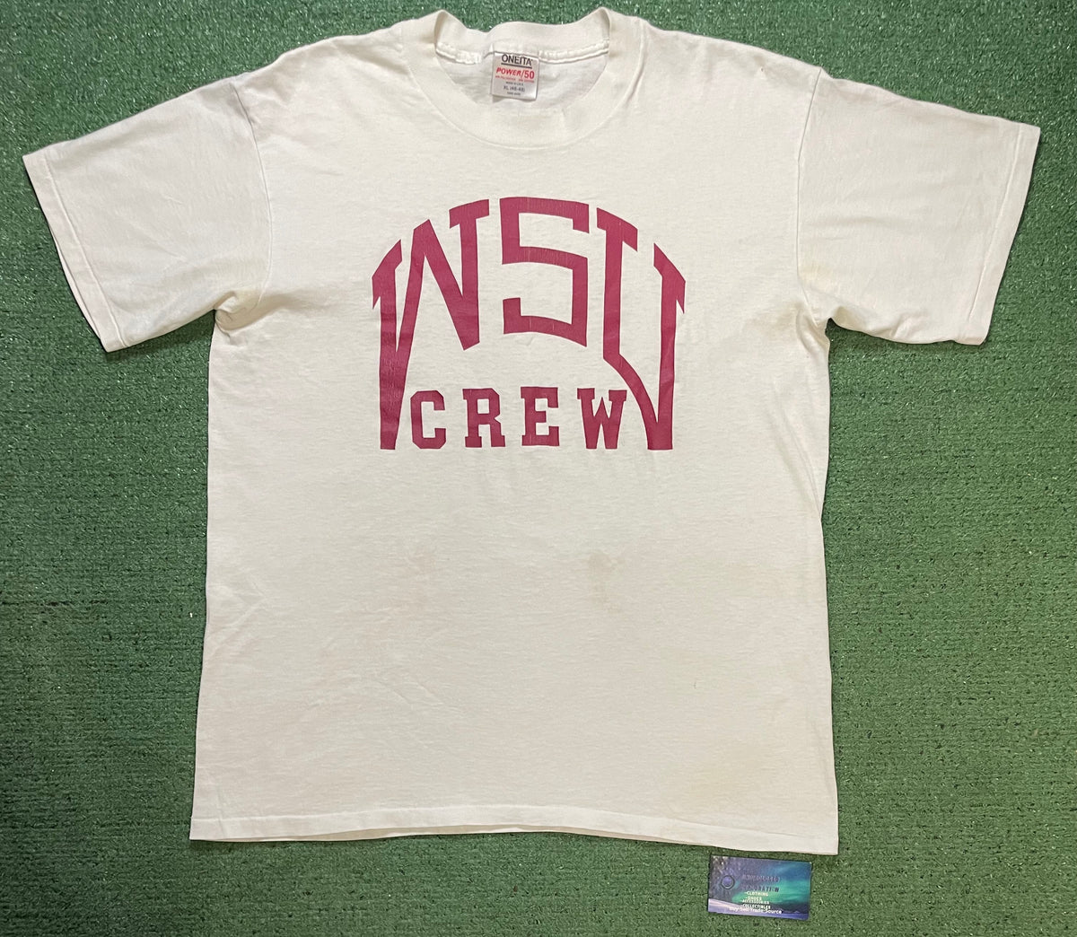 Vintage 1990s WSU Crew white & red tee
