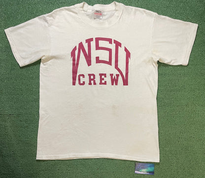 Vintage 1990s WSU Crew white & red tee