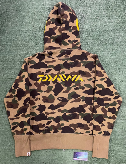 Bape 1st camo daiwa fish full zip hoodie