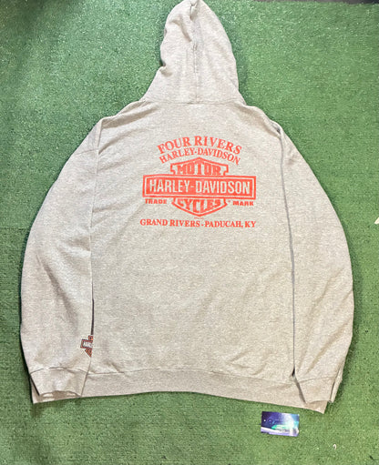 Harley Davidson Ride to live grey pullover hoodie