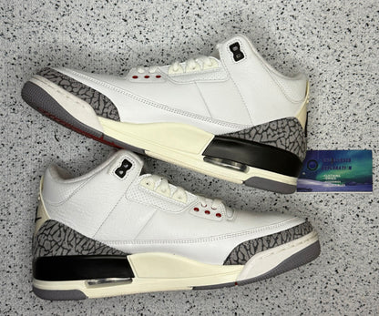 Jordan 3 White Cement 10 Men/11.5 Women “Preowned”