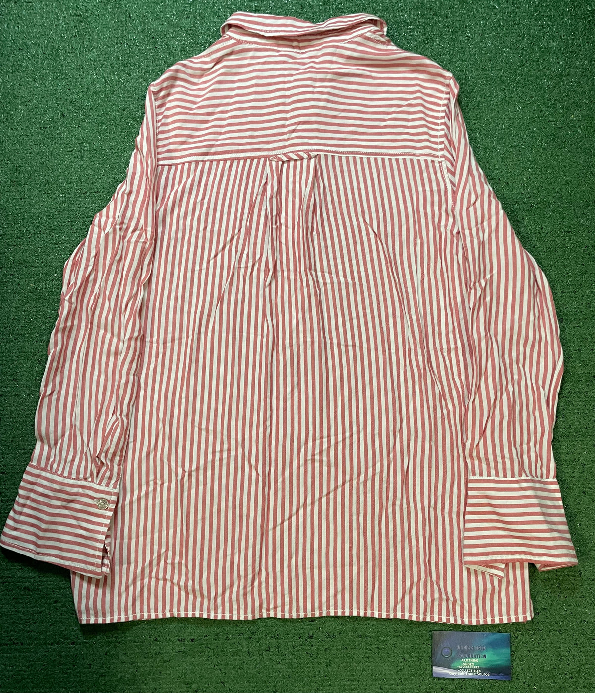 Max Studio white & red striped button up