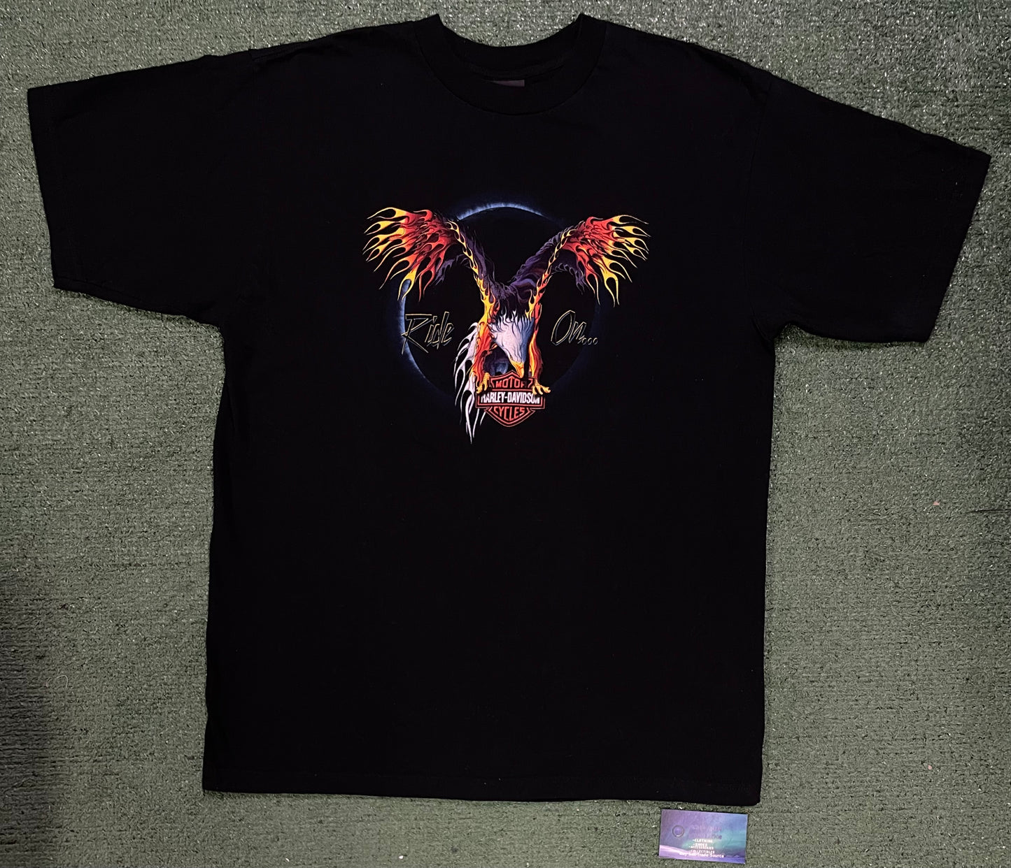 Vintage Harley Davidson ride on eagle Maui Hawaii tee