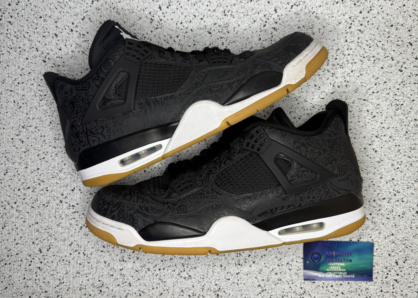 Jordan 4 Laser Black 13 Men/14.5 Women “Preowned”