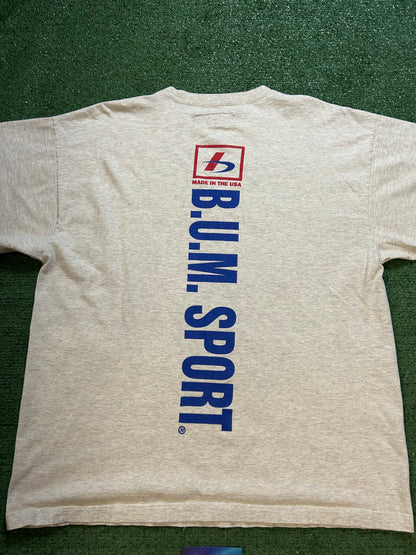 Vintage 1990s B.U.M SPORT grey tee