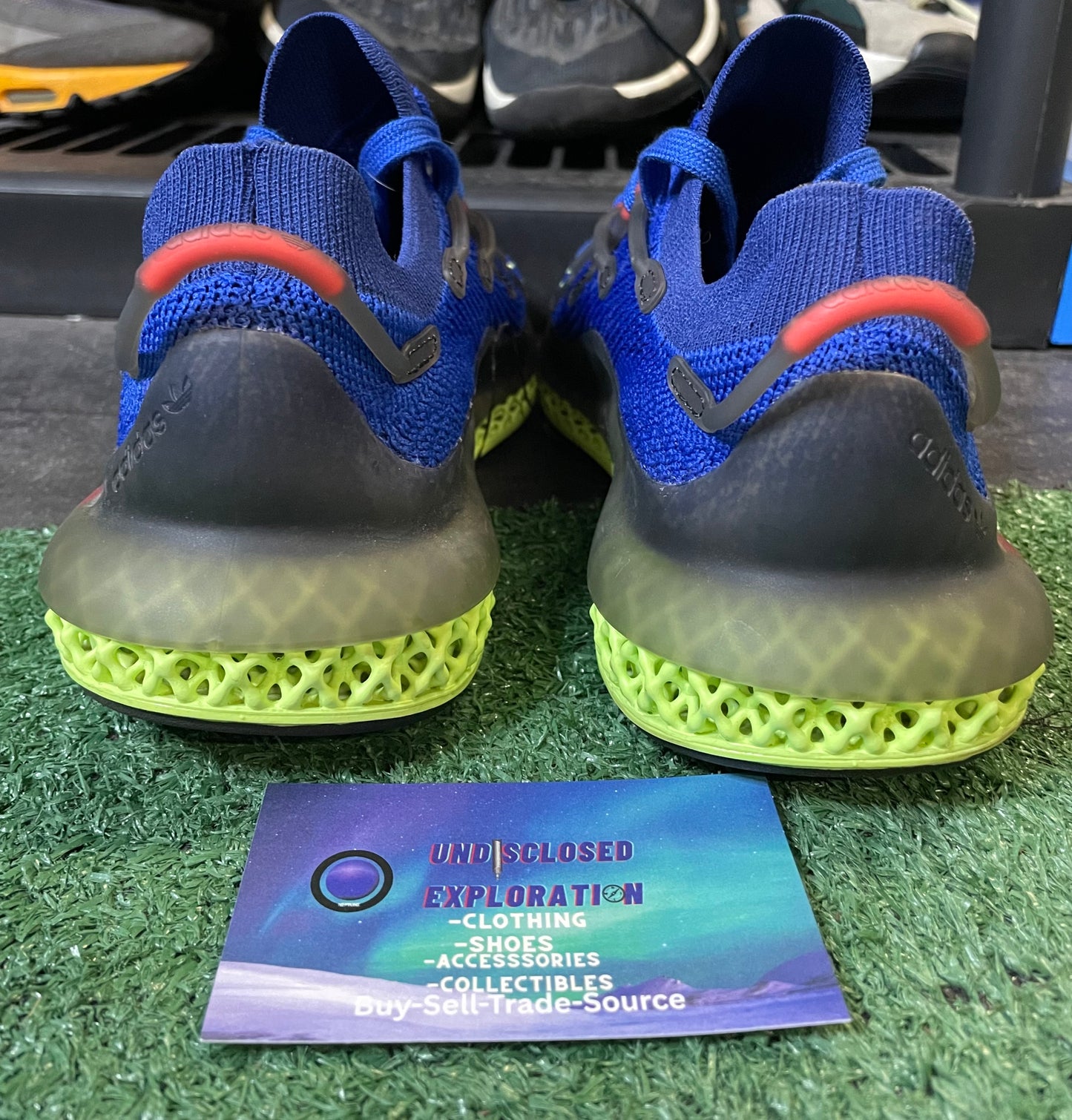 Adidas 4D Fusio blue and green size 7men/8.5women