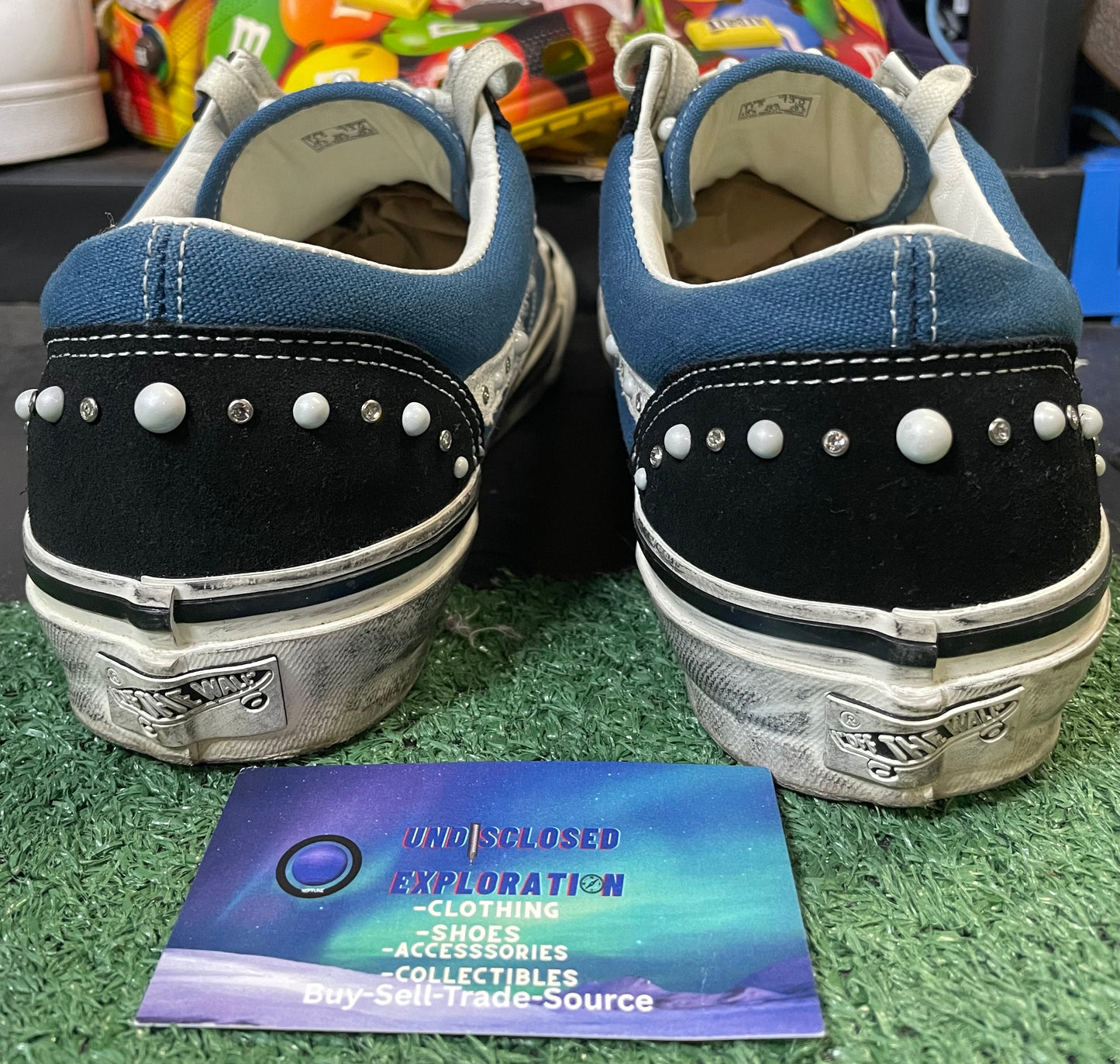 Vans old skool pearlized black & navy size 11.5men/13women