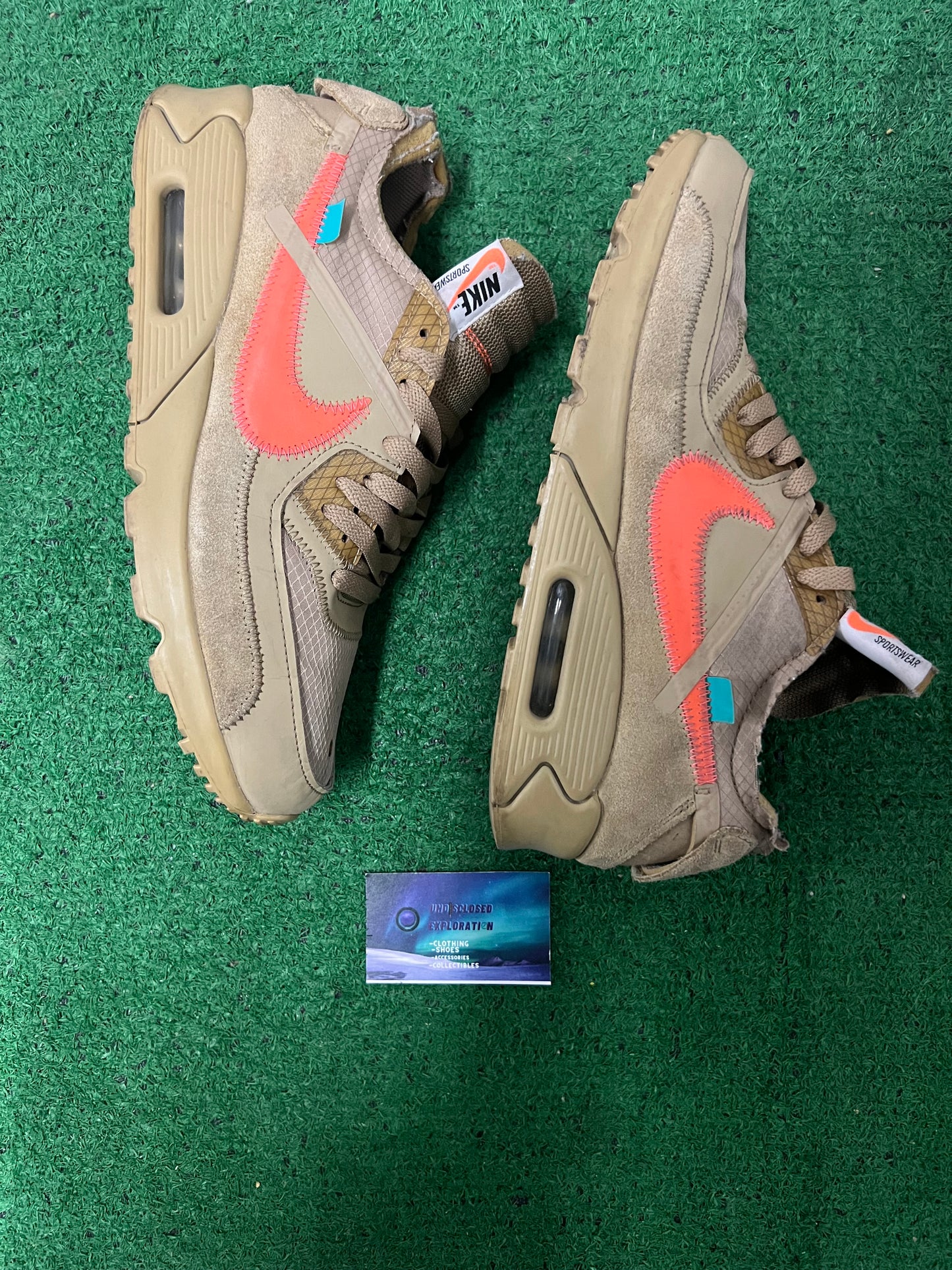 Nike air max 90 x off white ore size 10men/11.5women