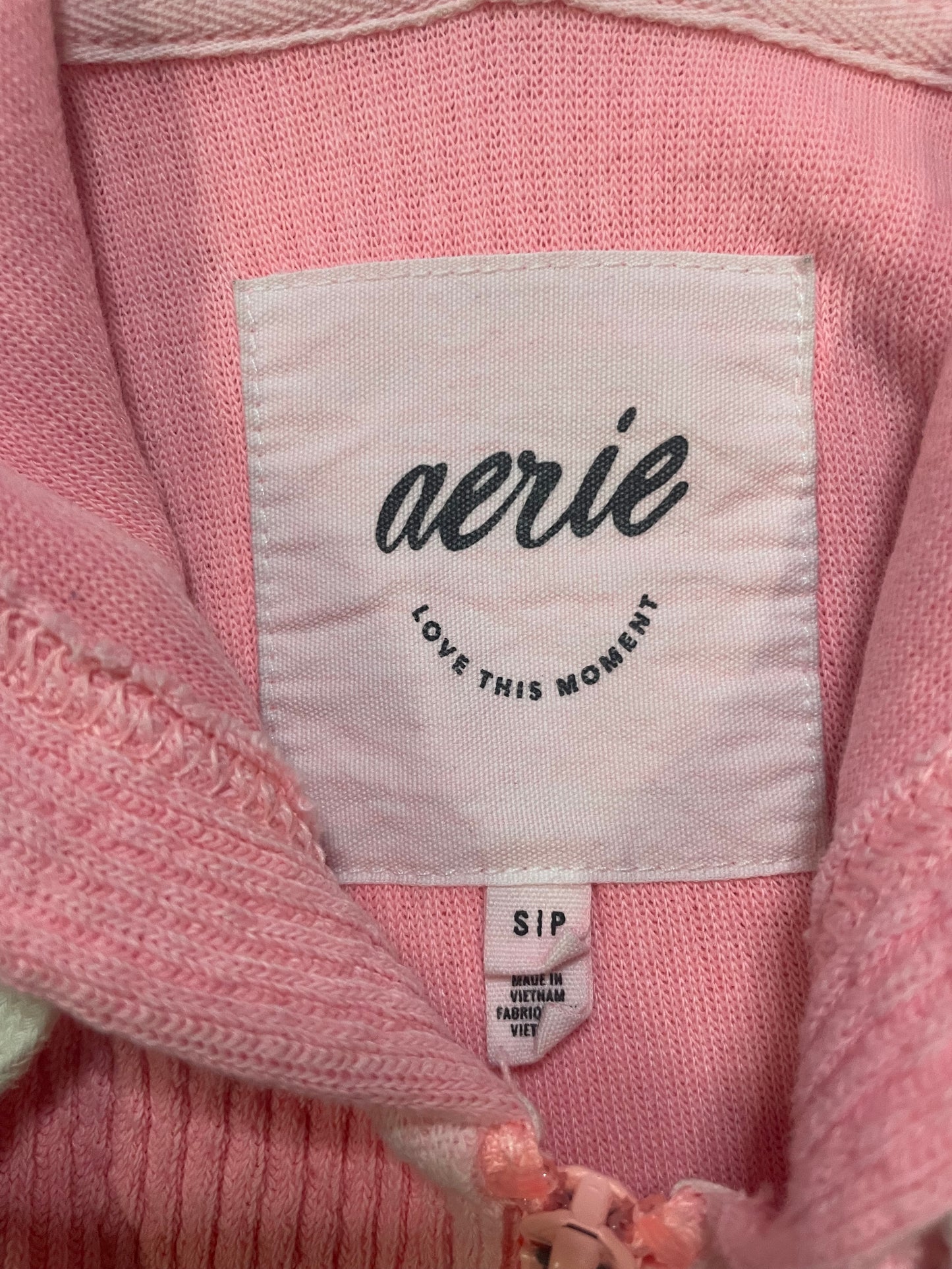 Aerie pink waffle hoodie