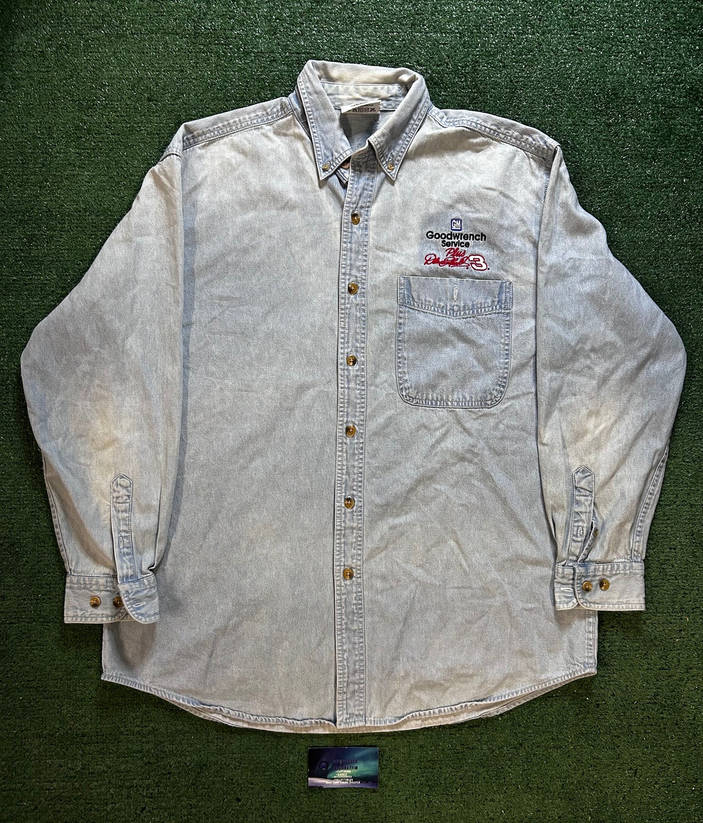 Vintage 1990s Dale Earnhardt denim button up